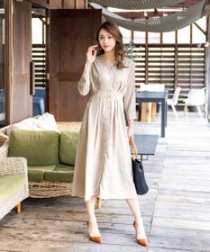 Tiaclasse L 【新色追加・洗える】バックリボン前開きワンピース