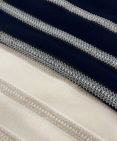 23区 L 【WEB&一部店舗限定/滝沢眞規子さん着用】ビジューボーダー ニット