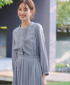 Tiaclasse 【新色追加・洗える】パールボタンプリーツワンピース