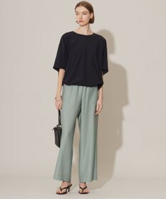 ICB L 【洗える】ワッシャーツイル ワイドストレートパンツ