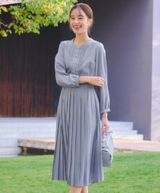 Tiaclasse 【新色追加・洗える】パールボタンプリーツワンピース