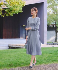 Tiaclasse 【新色追加・洗える】パールボタンプリーツワンピース