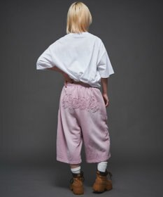 WEGO 【ユニセックス着用ITEM/ウエストゴム】ダメージアップリケショートパンツ