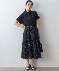 組曲 バウンディングシャーティング バンドカラーフリル ブラウス