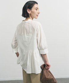 UNFILO ペプラム ギャザーブラウス