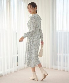 Feroux 【洗える】フラワープリントラッフル ワンピース