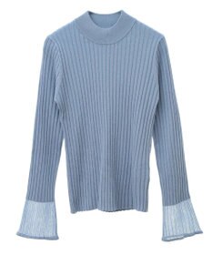 earth music&ecology シアースリーブリブハイネックプルオーバー