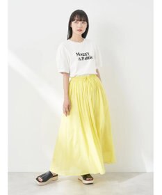 earth music&ecology フォルムスリーブ刺繍ロゴＴＥＥ