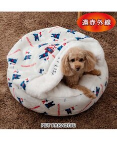 PET PARADISE リサとガスパール 遠赤外線  寝袋 丸型《頬杖柄》 径60cm