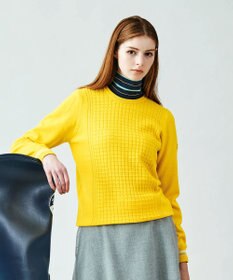 23区GOLF 【WOMEN】【洗える】格子柄  カラーニット