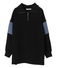 AMERICAN HOLIC ハーフＺＩＰ配色切り替え裏毛チュニック