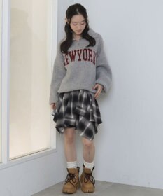 WEGO フラッフィーハーフジップニット