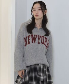 WEGO フラッフィーハーフジップニット