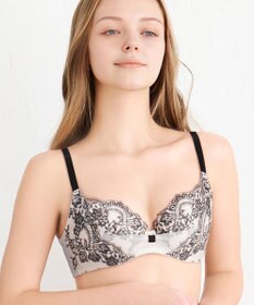 WACOAL ブラジャー 【リボンブラ 脇すっきり】 脇高設計 着やせシルエット 動いても谷間キープ レディース BXB423 /ワコール