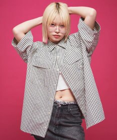 WEGO 【ユニセックス着用ITEM】ミニマムチェックロゴシャツ（SS）