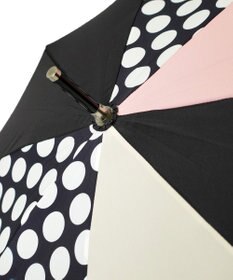 +RING レディース向け プラスリング 長傘 60cm BLK/PNK T1348