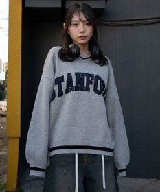 WEGO VネックグラフィックニットBIGプルオーバー