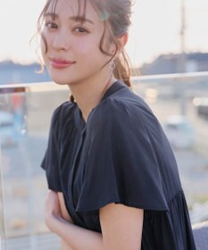 Tiaclasse 【洗える】バンドカラーティアードシャツチュニックブラウス