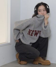 WEGO フラッフィーハーフジップニット