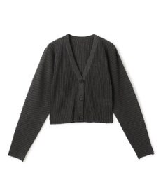 uncrave シアーストライプニット ドルマンカーディガン チャコール