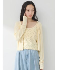 earth music&ecology ＳＥＴ２点カーディガン＋フラワーキャミ