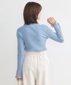 earth music&ecology シアースリーブリブハイネックプルオーバー