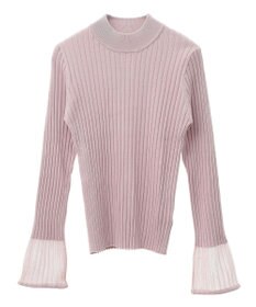 earth music&ecology シアースリーブリブハイネックプルオーバー