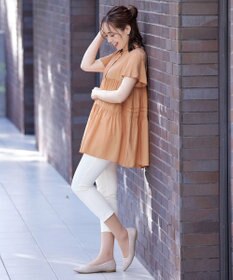 Tiaclasse 【洗える】バンドカラーティアードシャツチュニックブラウス