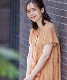 Tiaclasse 【洗える】バンドカラーティアードシャツチュニックブラウス