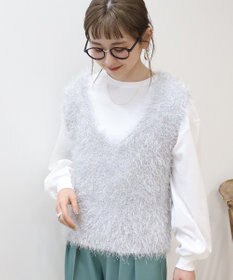 AMERICAN HOLIC 選べる丈２サイズ前後２ｗａｙシャギーベスト