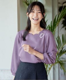 Tiaclasse 【洗える】【ふわもち美すふれ】スカラップカットソー