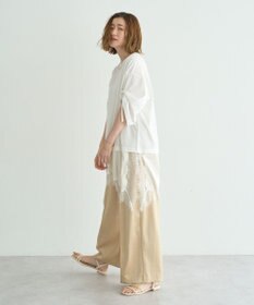YECCA VECCA ドロストスリーブヘムレースTee