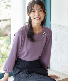 Tiaclasse 【洗える】【ふわもち美すふれ】スカラップカットソー