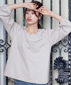 Tiaclasse 【洗える】【ふわもち美すふれ】スカラップカットソー