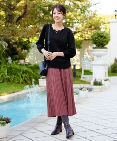 Tiaclasse 【洗える】【ふわもち美すふれ】スカラップカットソー