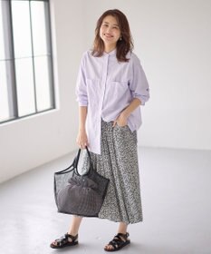 ANY ギンガムチェック巾着付メッシュトートバッグ