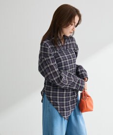 Green Parks スカーフ付チェックシャツ