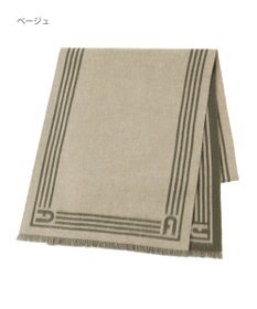 MOONBAT FURLA ウール100%リバーシブルジャカードマフラー/幅40cm