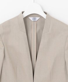 J.PRESS LADIES 【洗える・撥水・防汚】コットンFITTYシャーク ノーカラー ジャケット