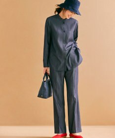 ICB L 【洗える】リアクティブソフトデニム　セミフレアパンツ