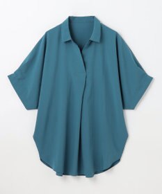 ANY 【新色追加】スキッパーネック袖タックブラウス