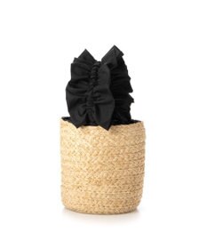 UNBILLION cachecache フリルハンドルラフィアバケツバッグ