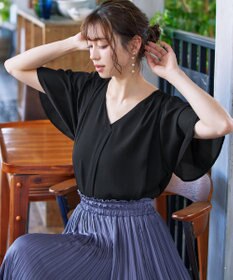 Tiaclasse 【洗える】シフォンフレアスリーブブラウス