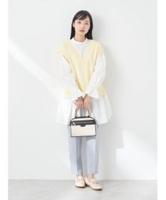 earth music&ecology ＳＥＴ２点Ｖネックベスト＋スタンドカラーチュニック