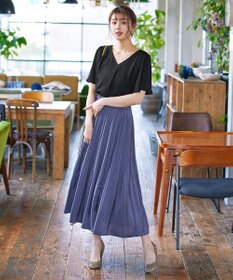 Tiaclasse 【洗える】シフォンフレアスリーブブラウス