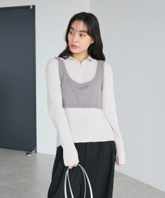 CRAFT STANDARD BOUTIQUE 2点セット/ベスト＋ハーフボタンリブニットトップ