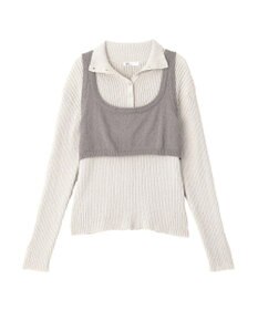 CRAFT STANDARD BOUTIQUE 2点セット/ベスト＋ハーフボタンリブニットトップ