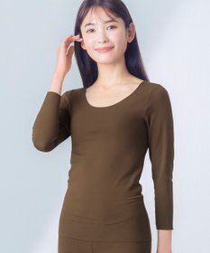 Wing あったかインナー 綿100％(肌側) アウターにひびきにくい ムレにくい 【綿の贅沢 ここちフラット】 8分袖 長袖 秋 冬 EL4872 ウイング／ワコール