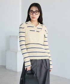 CRAFT STANDARD BOUTIQUE 2点セット/ベスト＋ハーフボタンリブニットトップ