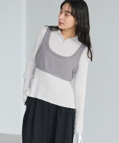 CRAFT STANDARD BOUTIQUE 2点セット/ベスト＋ハーフボタンリブニットトップ